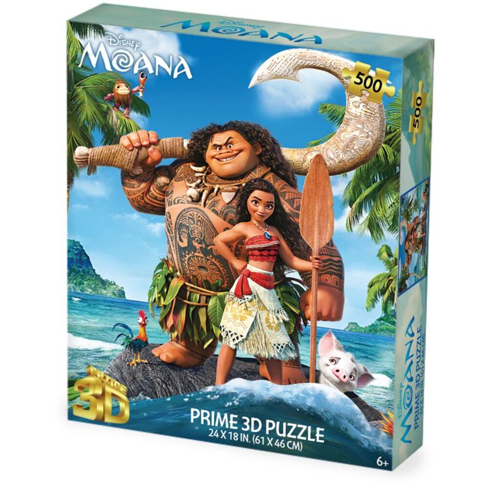 Disney Moana, Maui, Hei Hei and Pua 500pc 24x18 in 3D Lenticular Puzzle